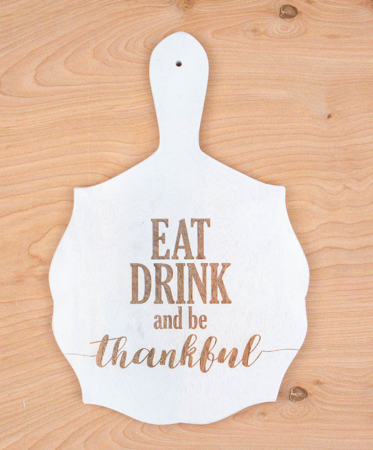 Be Thankful Serving Board Antique White