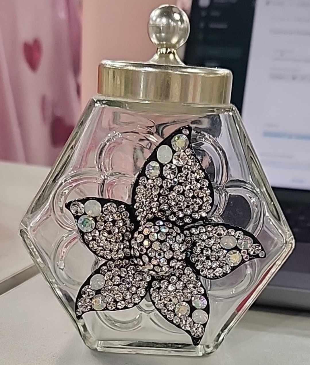 Diamond Flower Glass Jar