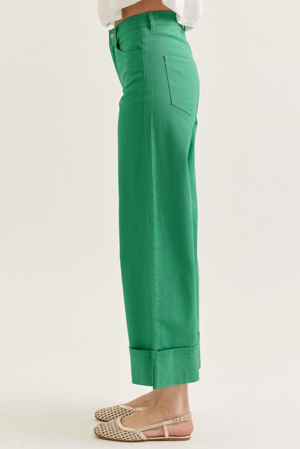 Solid Mid-Rise Ankle Length Pants