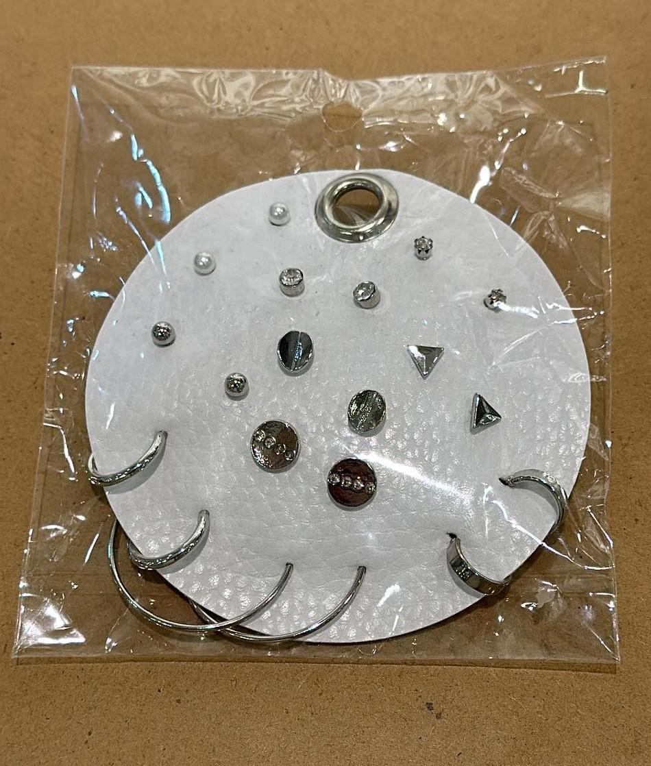 Leather Circle Earring Set