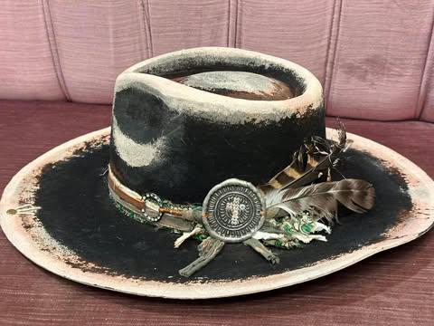 Painted Feathered Western Hat