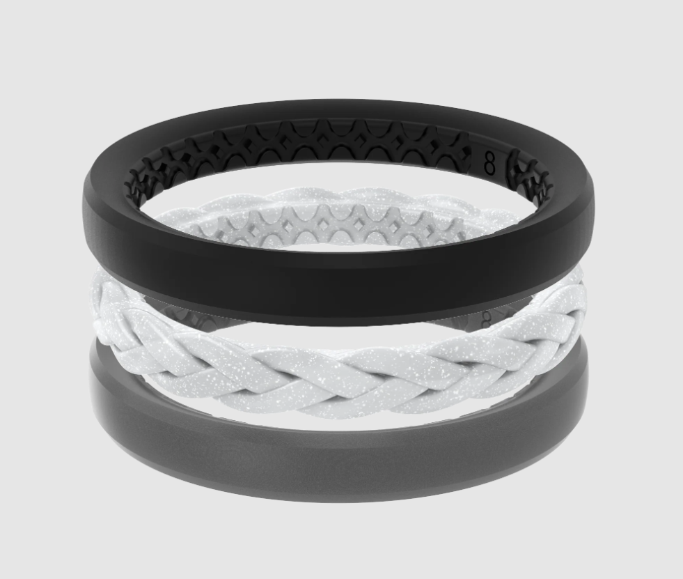 Stackable Luna Groove Life Silicone Rings