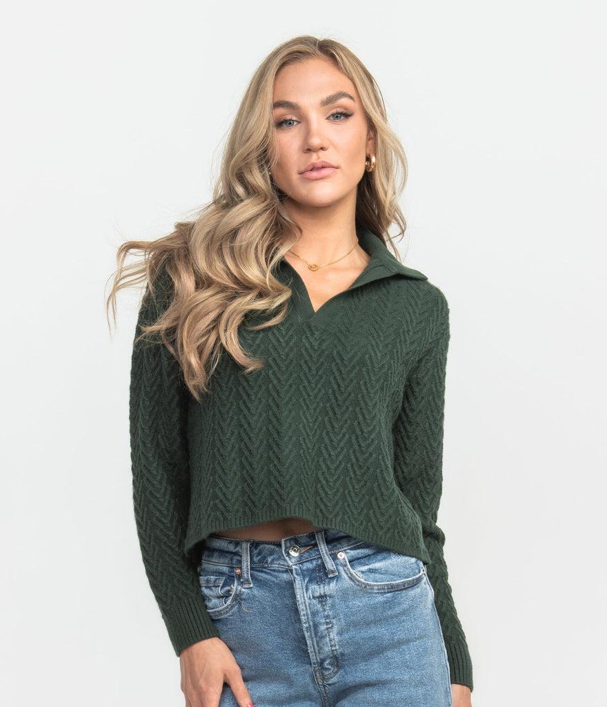 Textured Knit Polo Sweater Sycamore