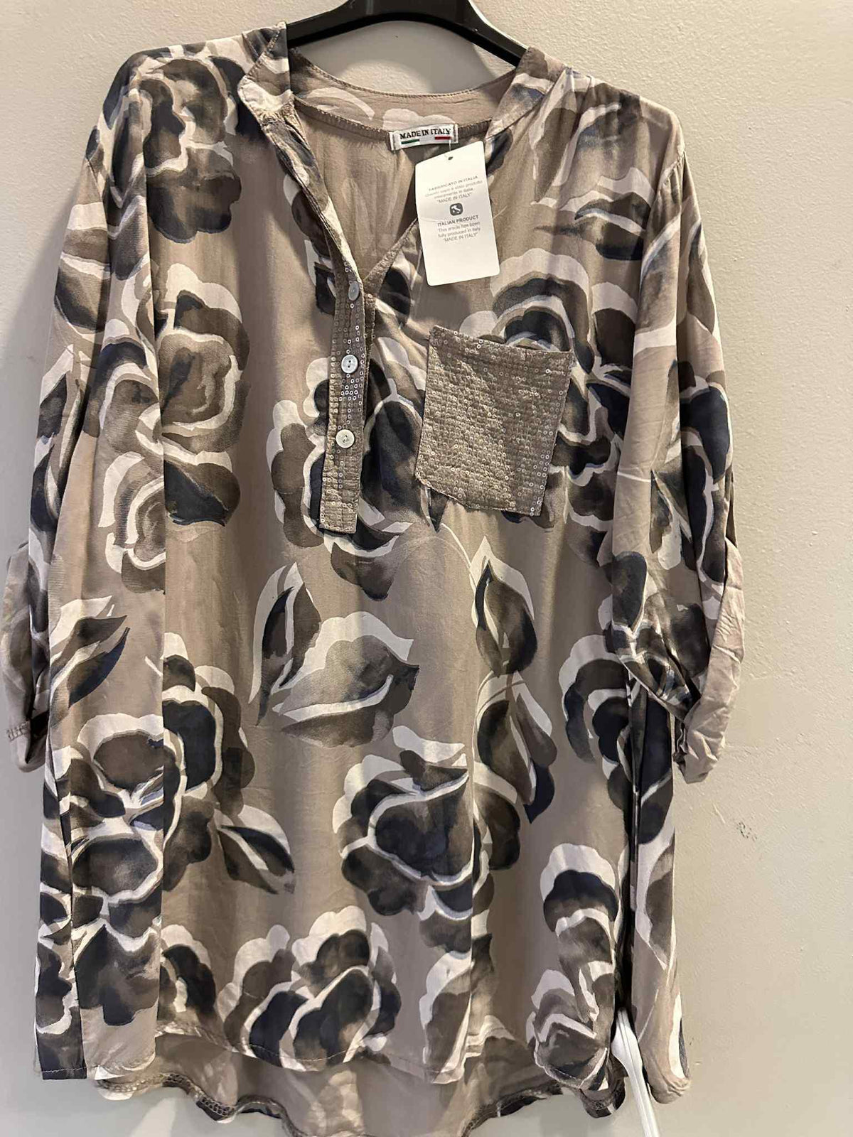 Silk Sequin Pocket Top