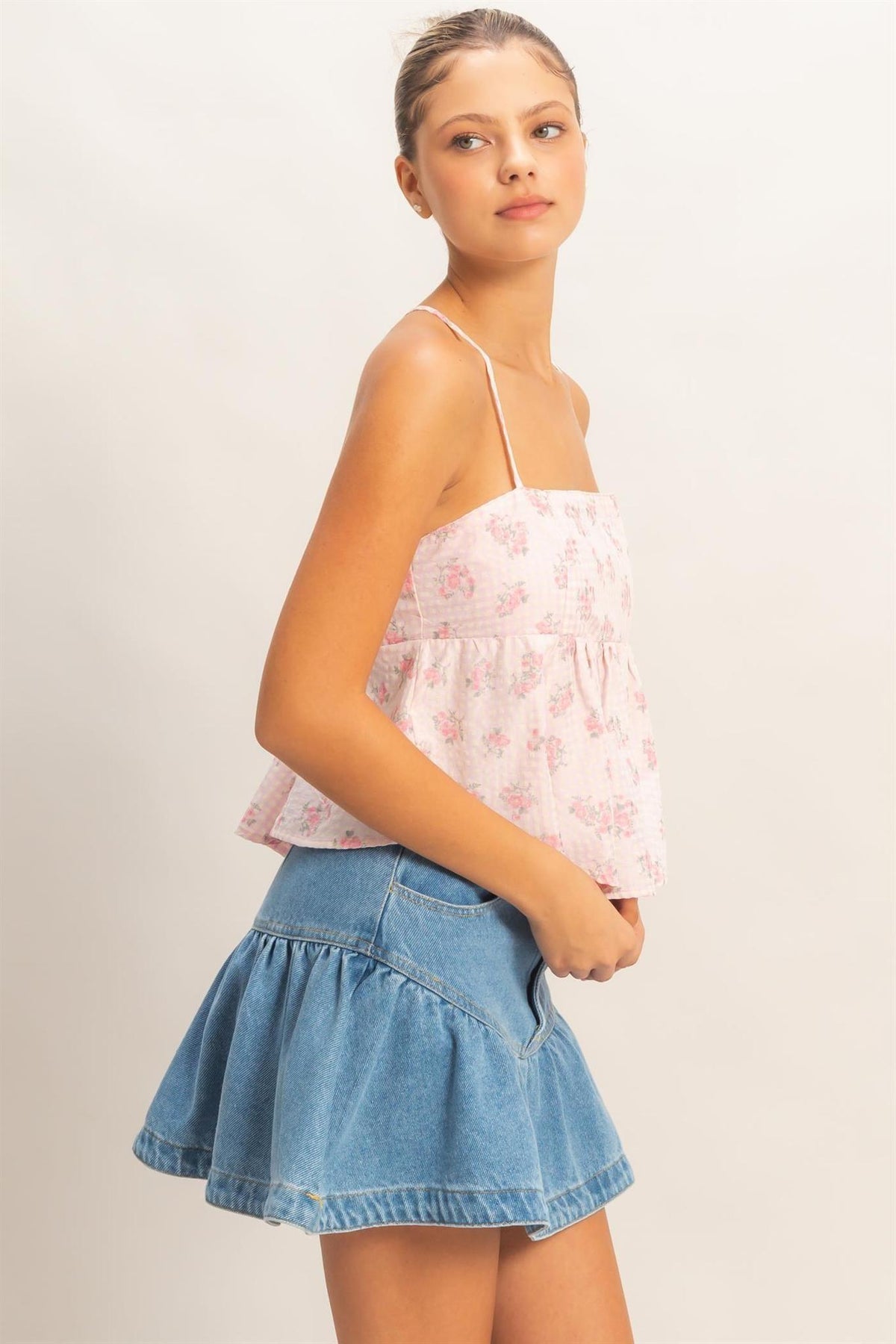 Floral Seersucker Babydoll Top