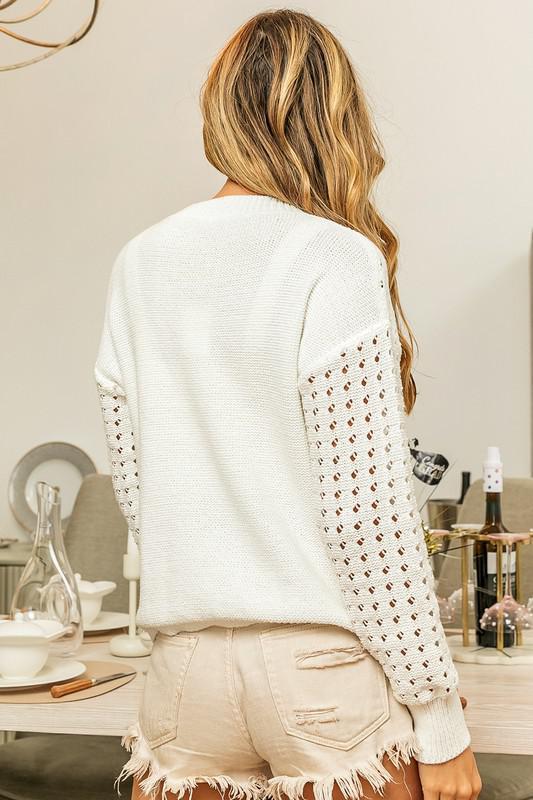 Ivory Pom Sweater