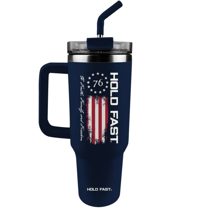 40 oz Stainless Steel Mug With Straw 76 Flag