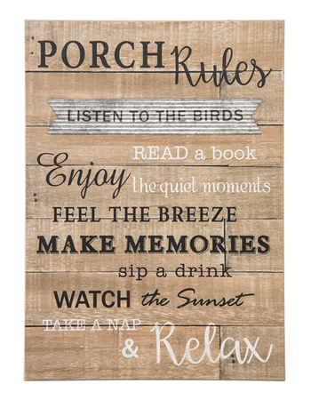 Porch Rules Sign