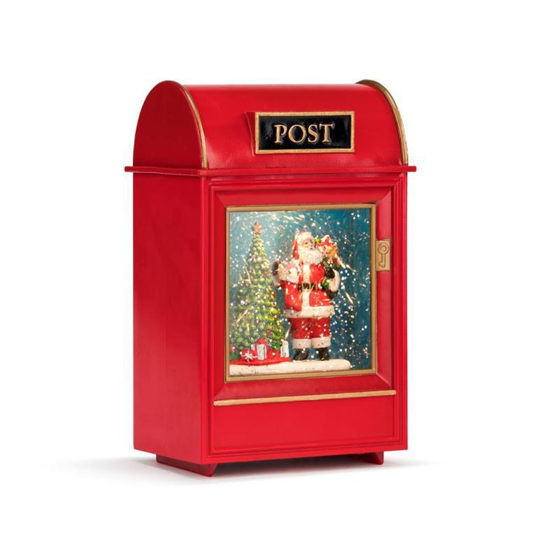 Lit Musical Santa Post Snow Globe - 5x8in