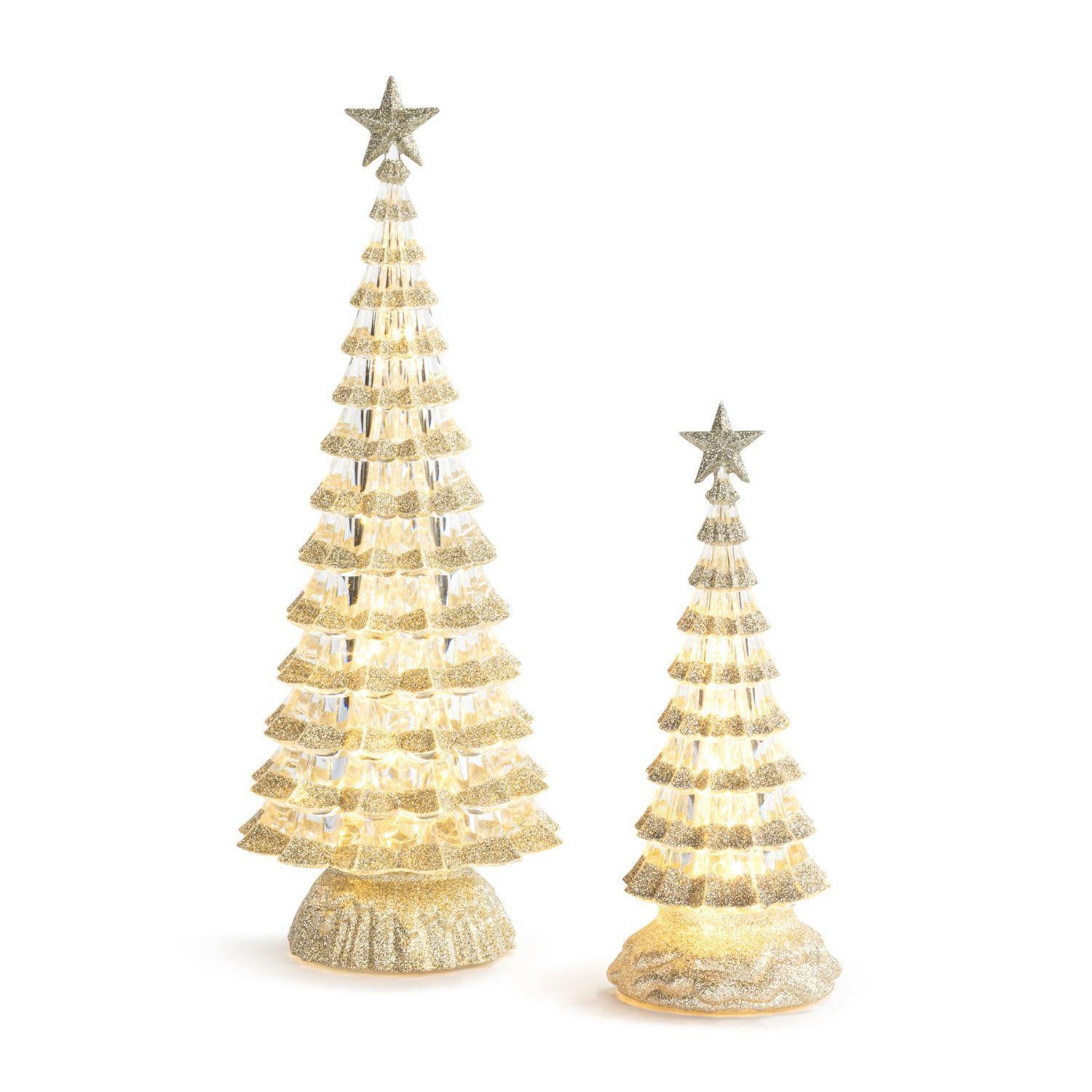 Clear Light Up Sparkly Trees with Star