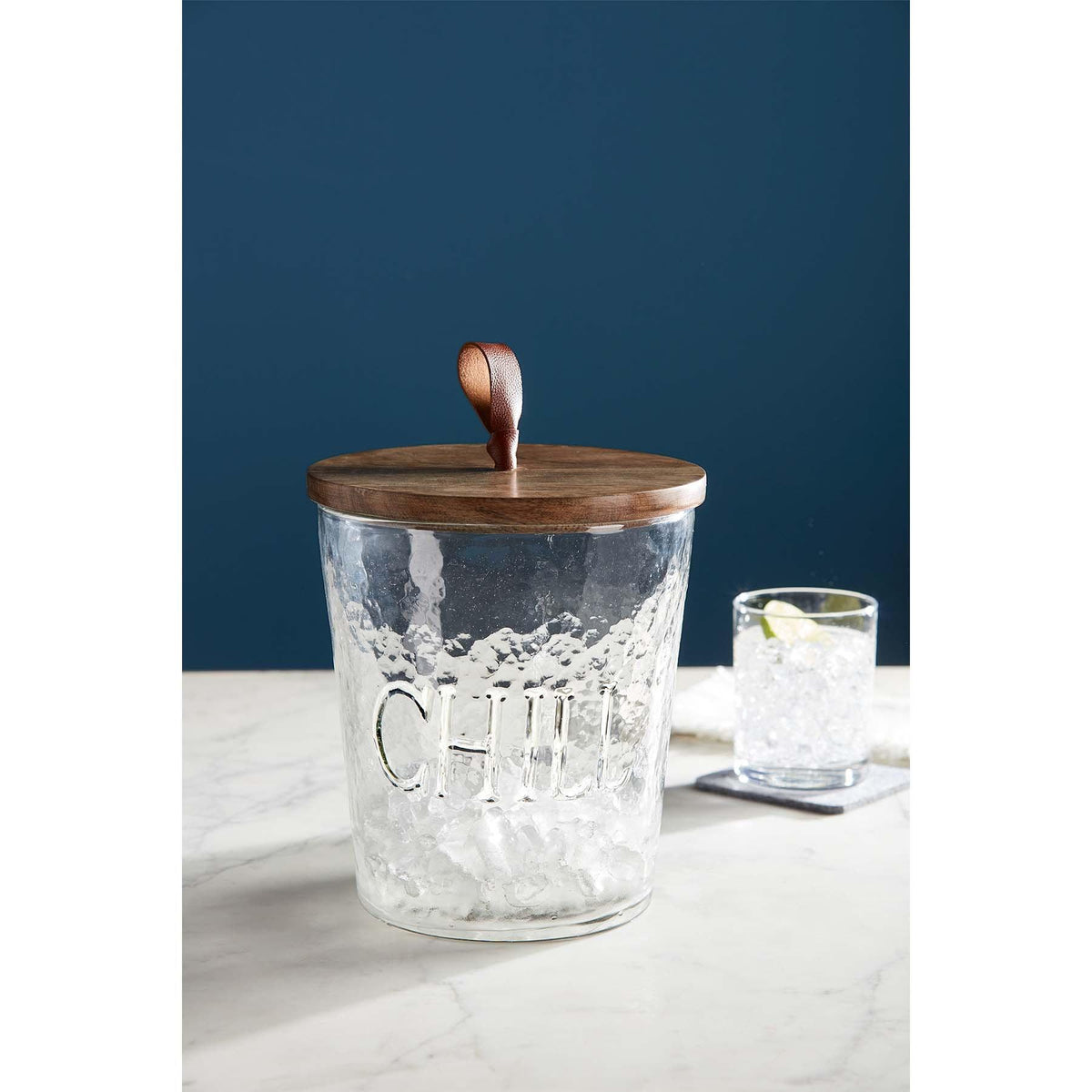 Textured Glass Ice Bucket