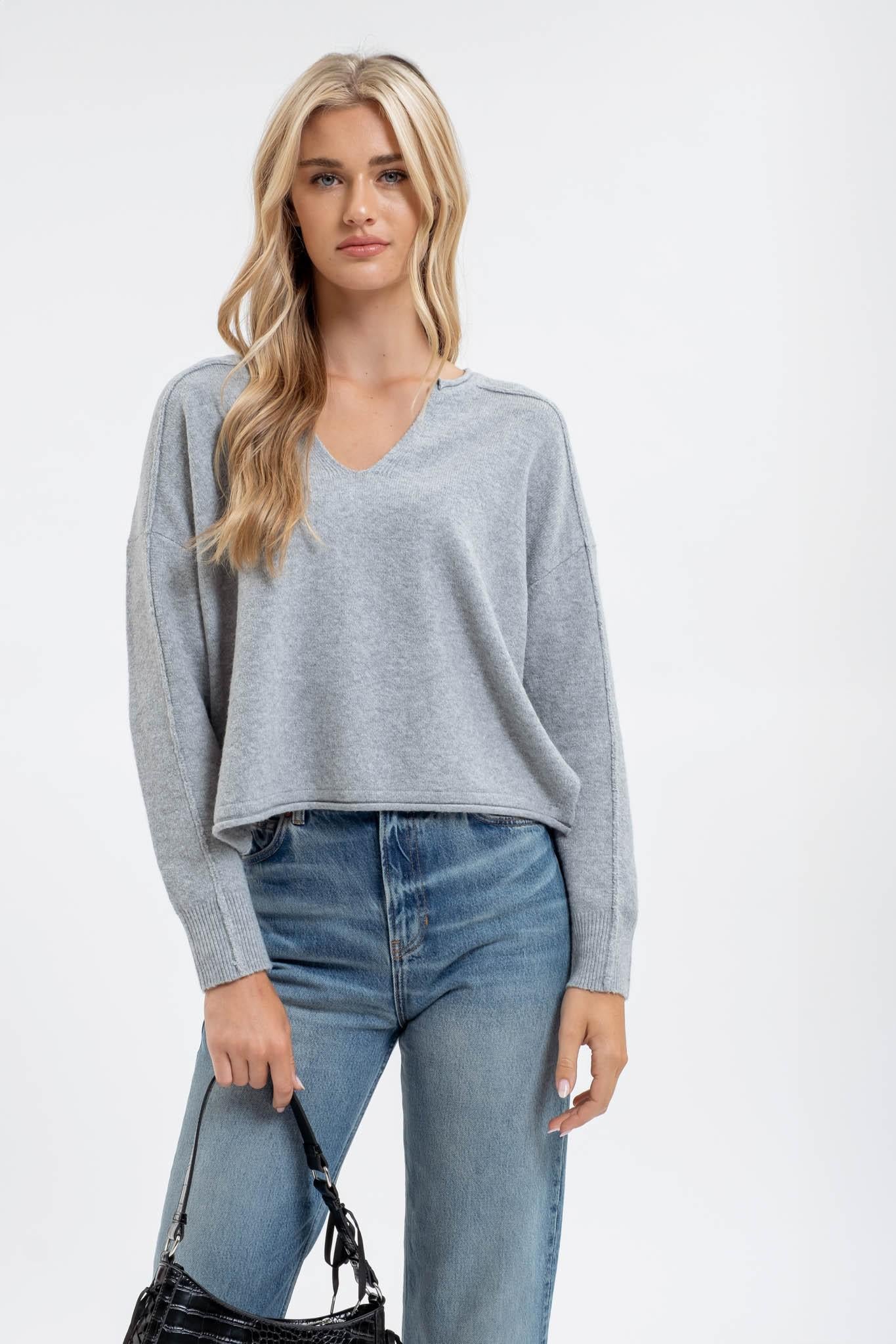 Grey Exposed Sweater