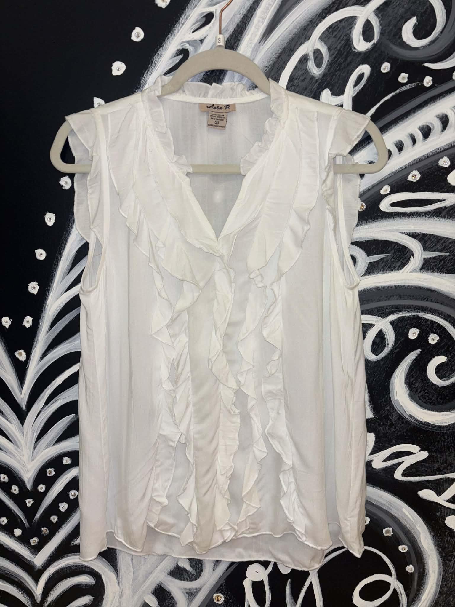 Sleeveless Vertical Ruffle Blouse Tank