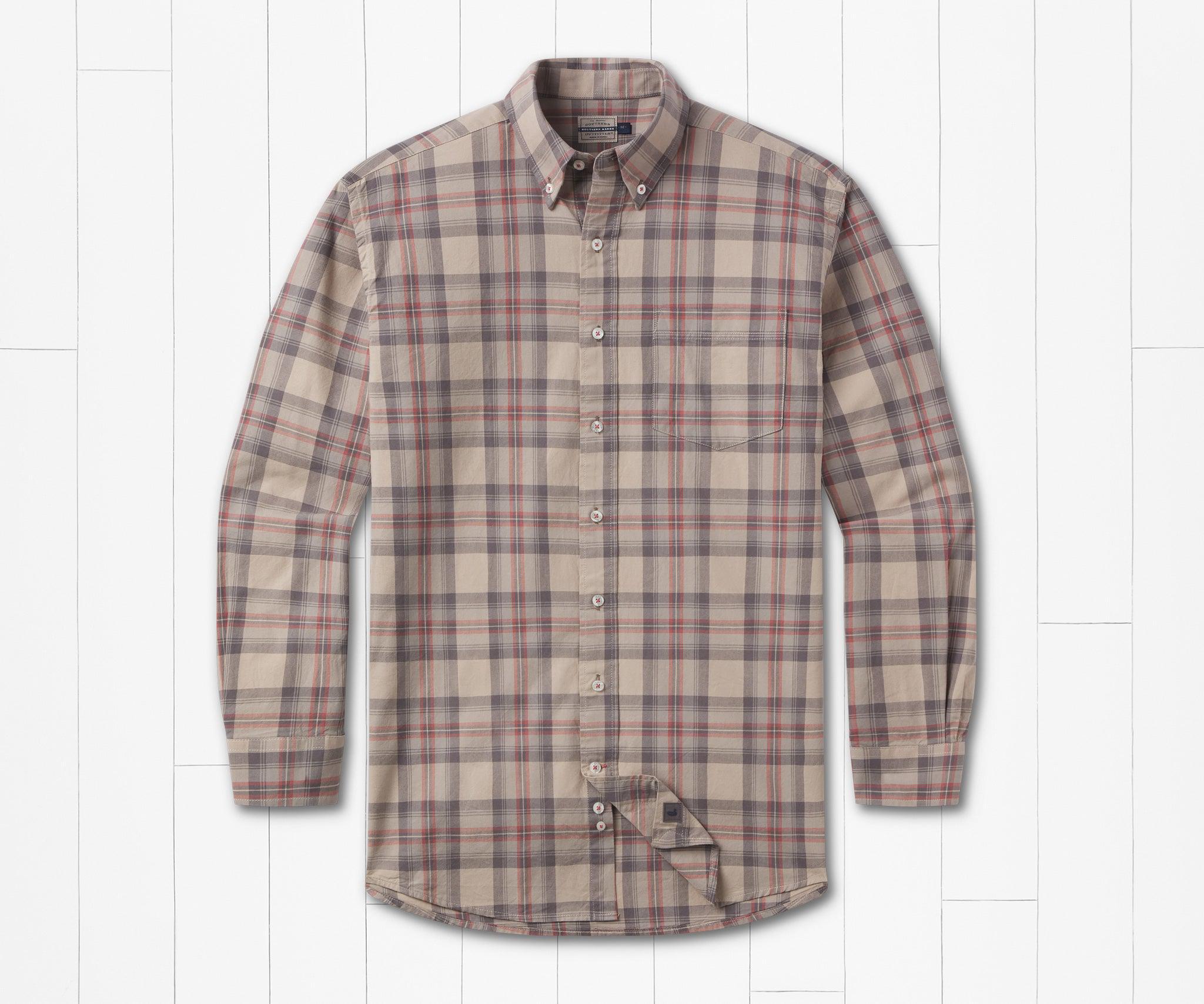 Martin County Washed Dress Shirt Light Gray & Midnight Gray