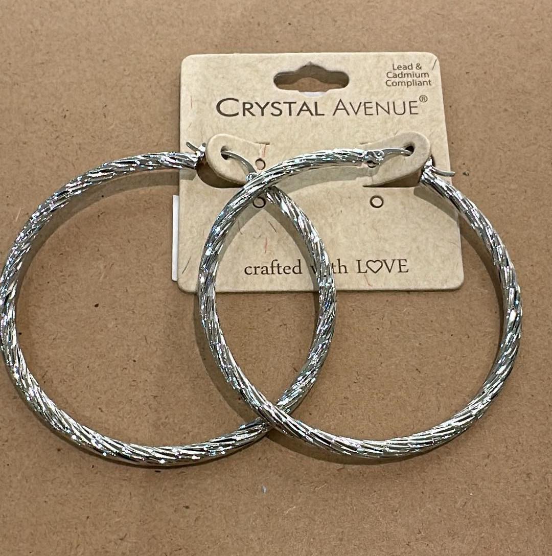 Silver Wire Twist Hoops
