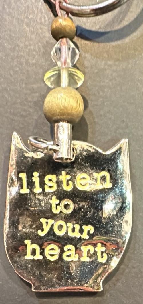 Listen To Your Heart Owl Keychain