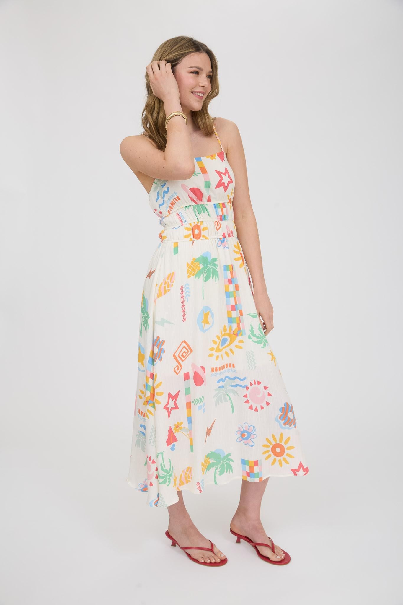 Summer Print Spaghetti Strap Sundress