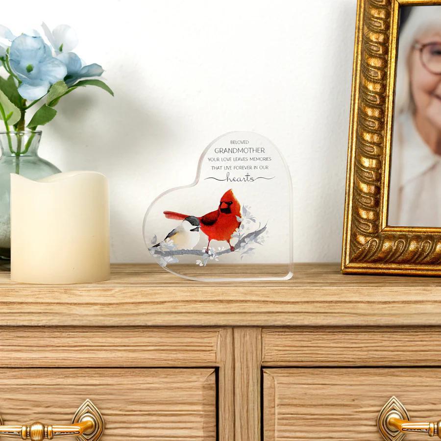 Grandmother 3.5" Acrylic Heart Plaque