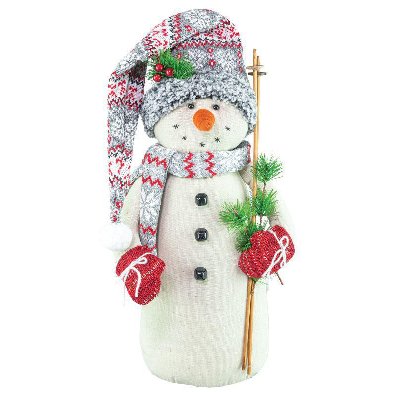 Holly Jolly Snowman Skier Tabletop