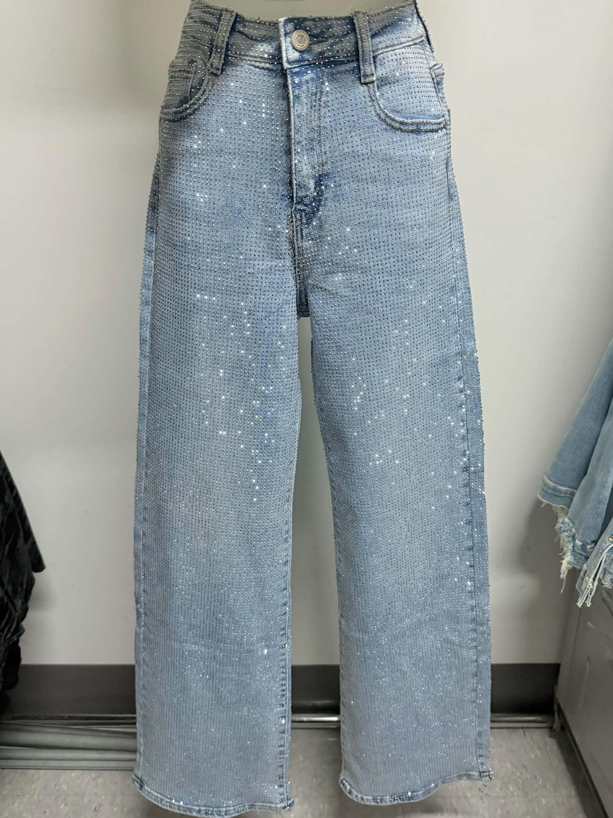Nina Rossi (NR3634) Light Blue Bedazzled Line Jeans