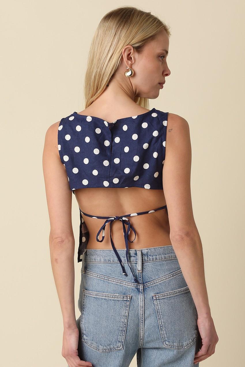 Marina Polka Dot Open-back Top