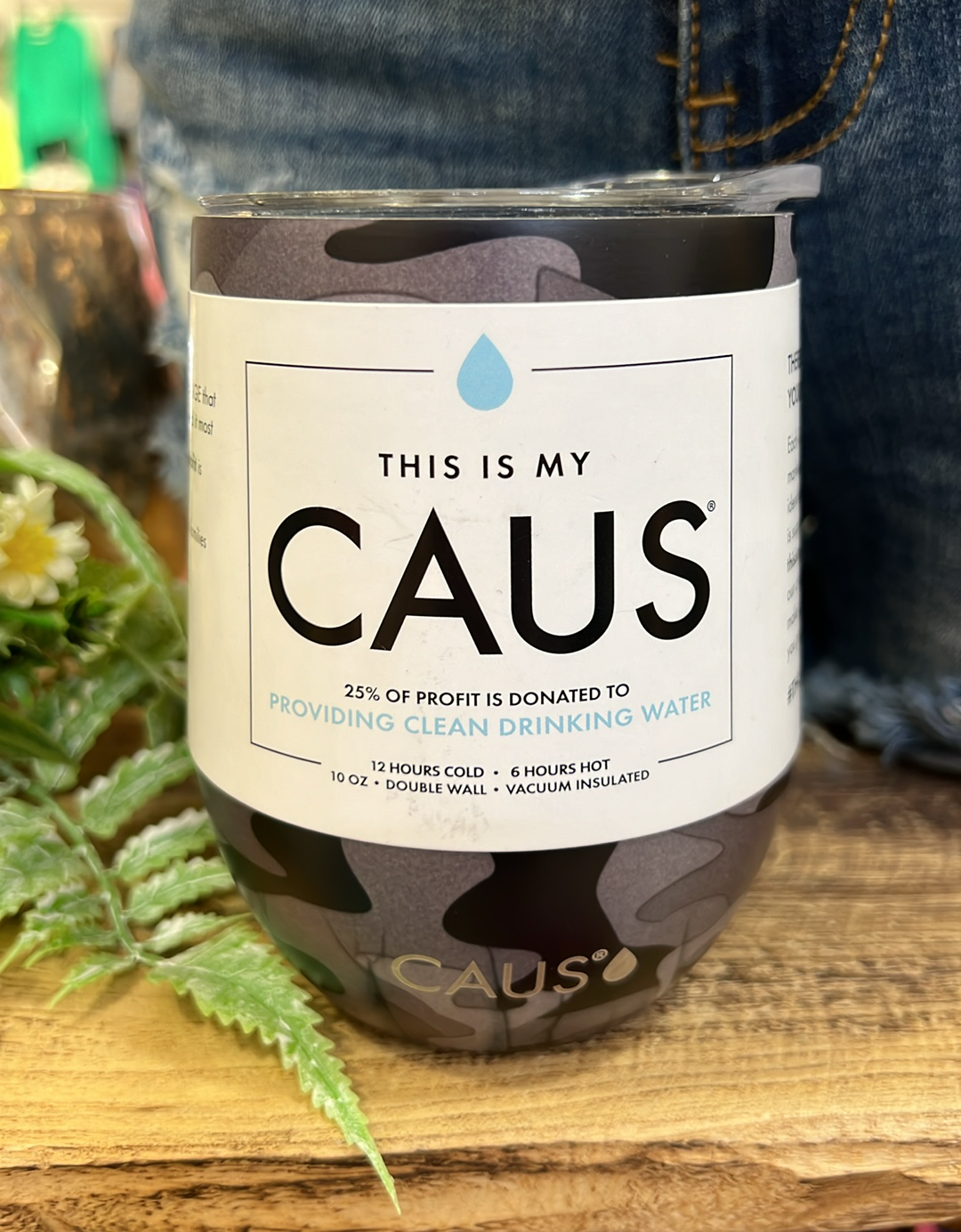 Black Camo Wine Caus Tumbler