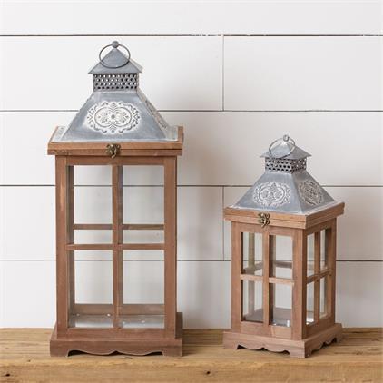 Distressed Top Lantern