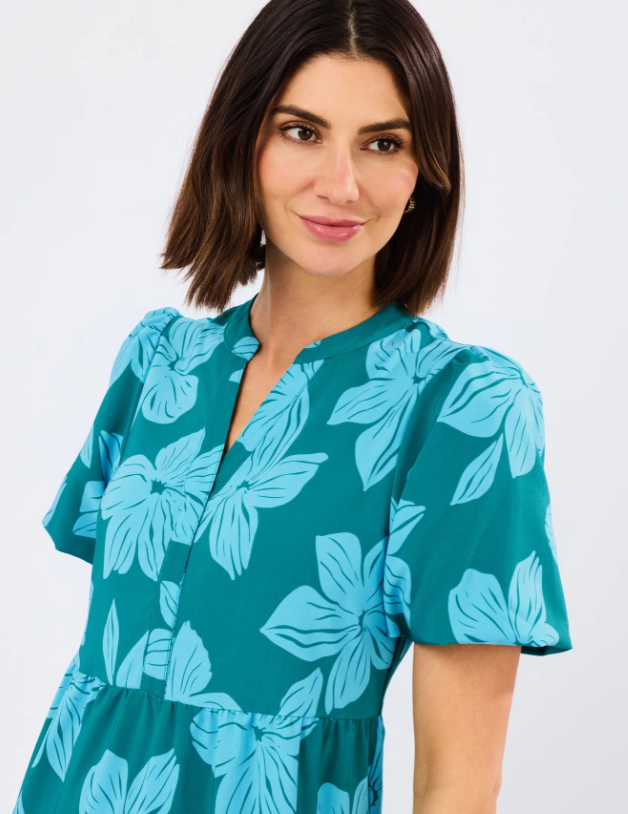 Kinsley Dress | Lagoon Bloom Ocean