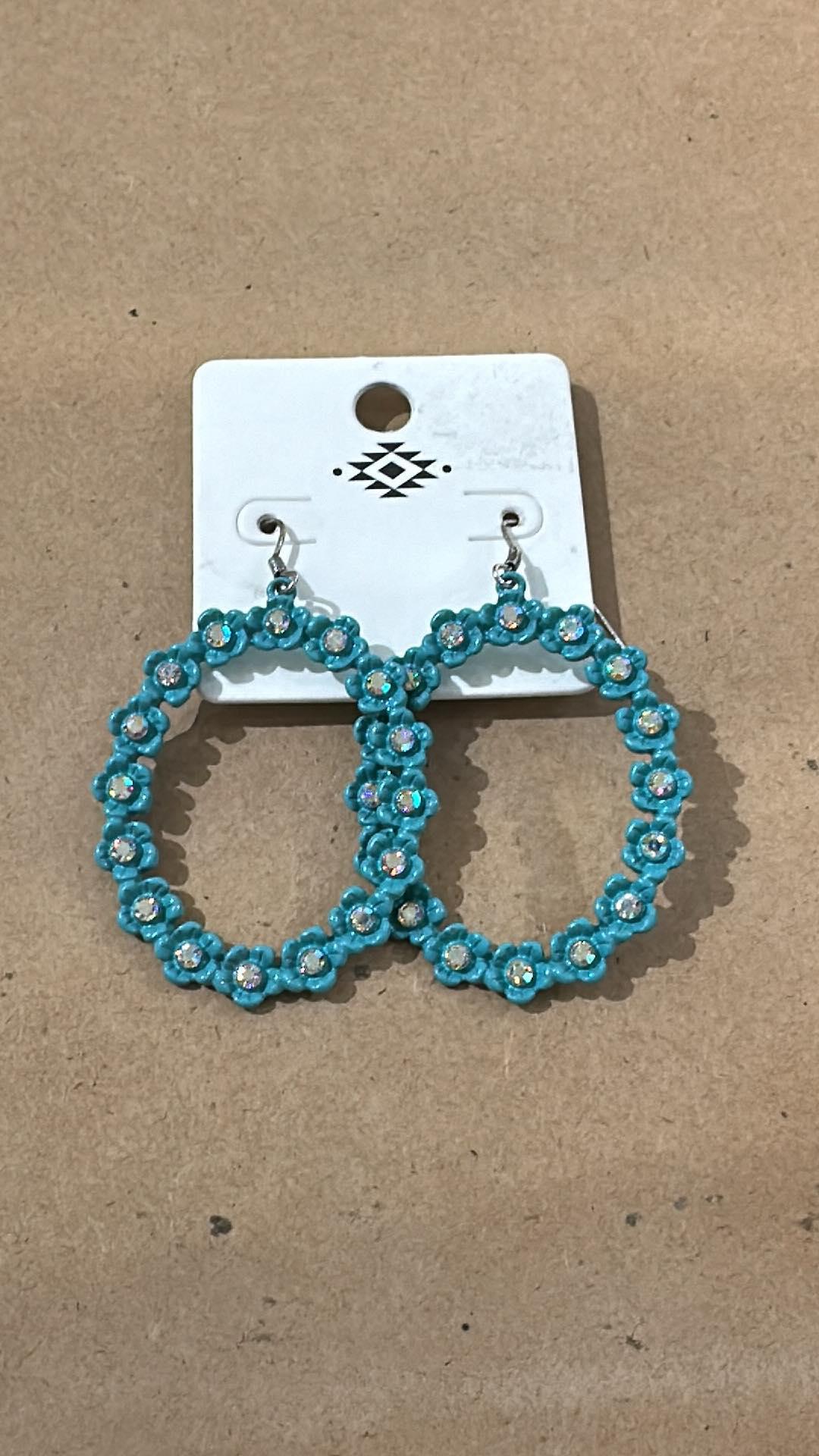 Oval Flower Earrings