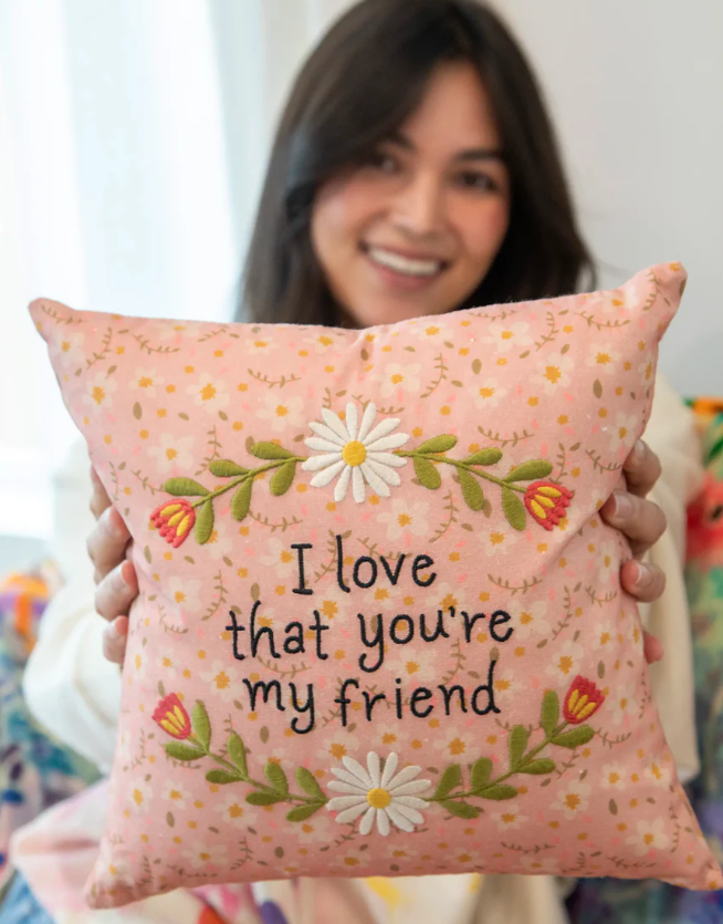 Embroidered Giving Pillow - Friend