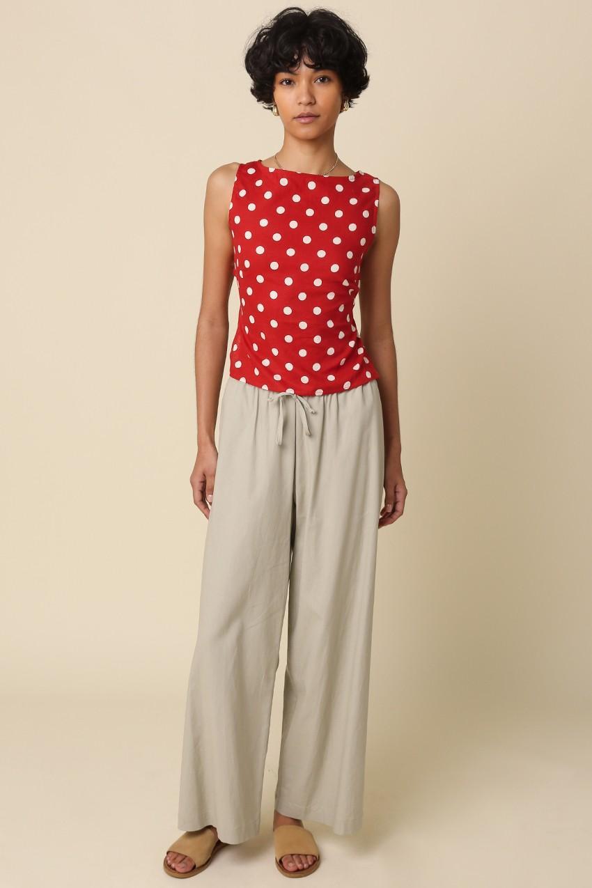 Marina Polka Dot Open-back Top