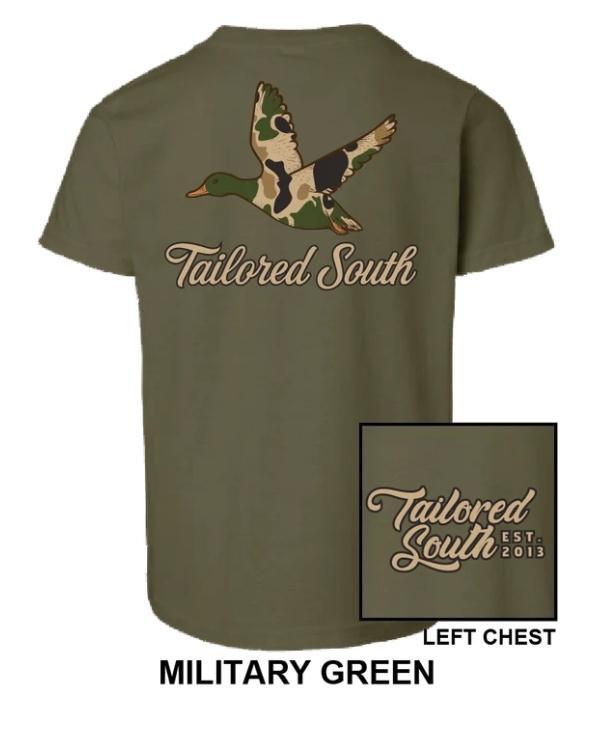 Youth Camo Duck - Military Green Tee