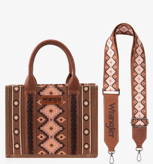 Southwestern Small Dual Sided Print Crossbody Canvas Tote