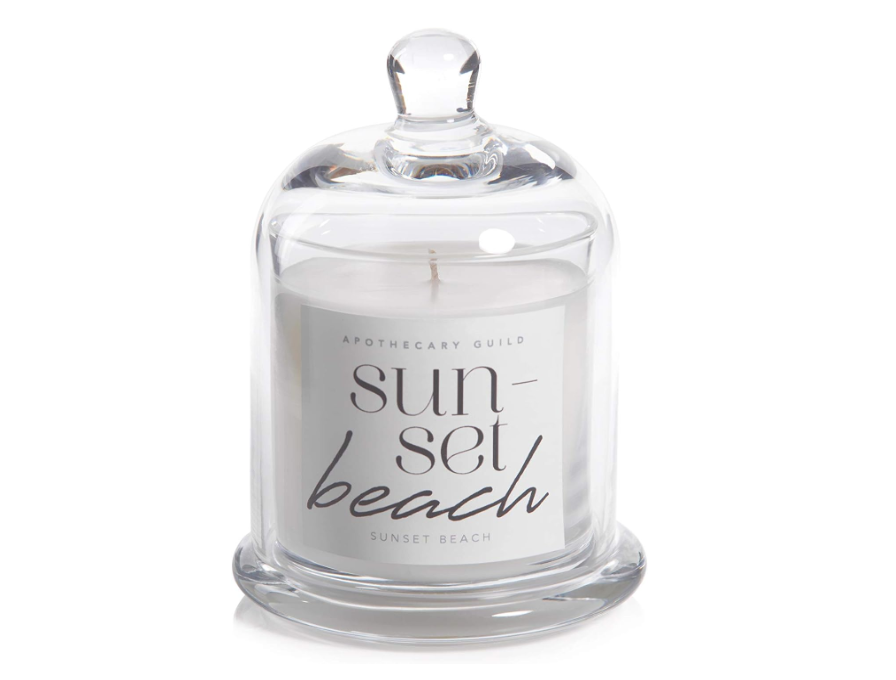 Apothecary Guild Scented Candle Jar w/Glass Dome Sunset Beach