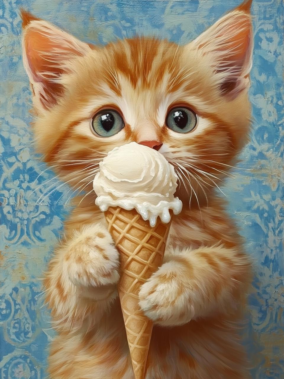 Kitten Ice Cream Block 4x6