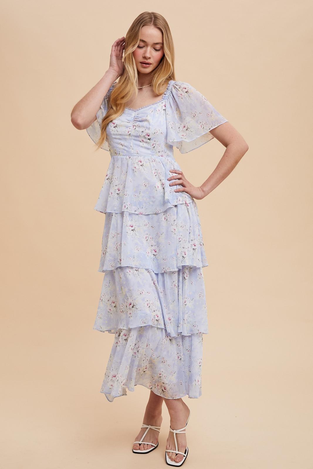 Floral Tiered Flounce Dress
