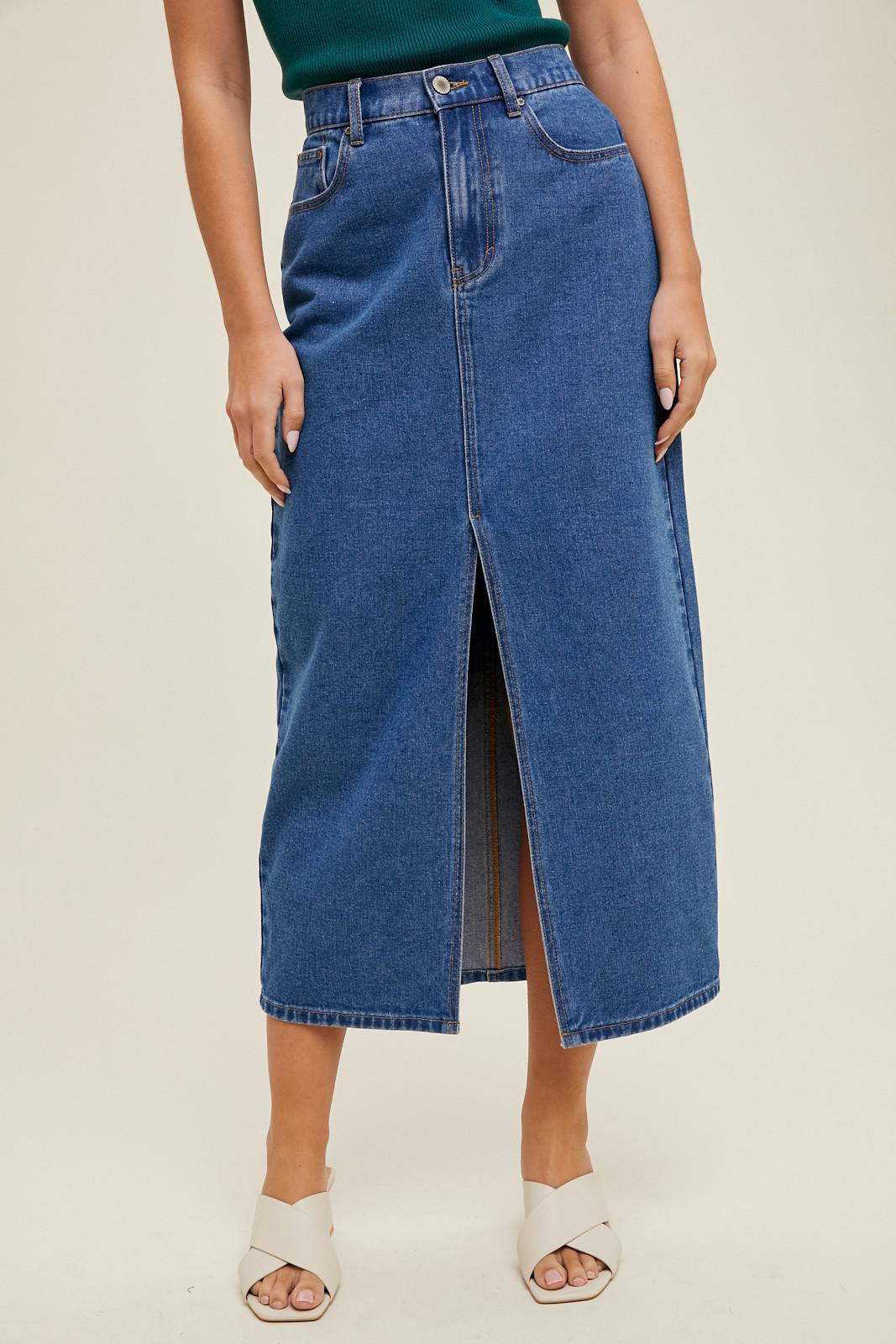 Denim Midi Skirt