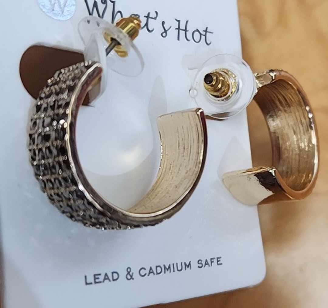 Pavestone Hoop Earrings