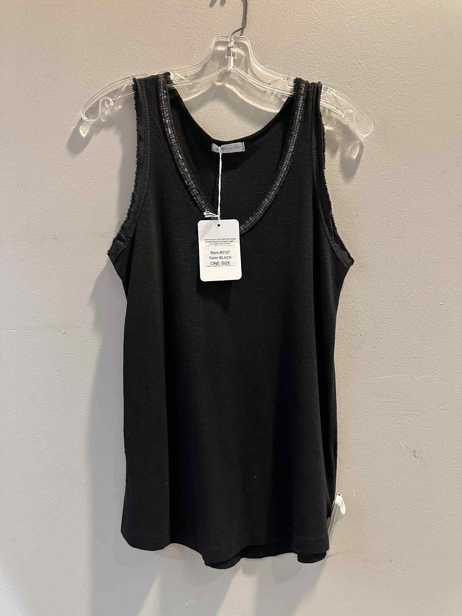 Sequin V-Neck Tank O/S