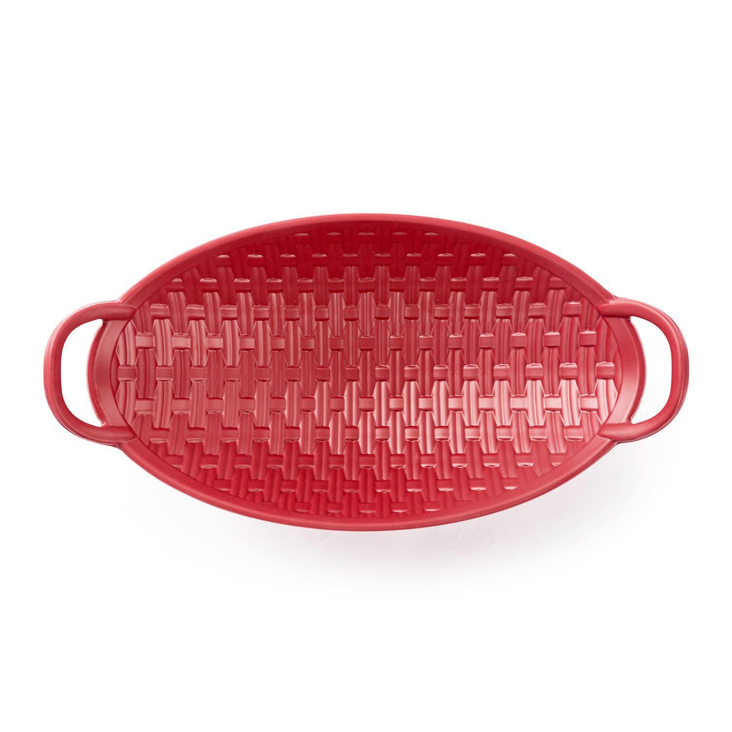 Red Melamine Bread Basket - 14.5x8in