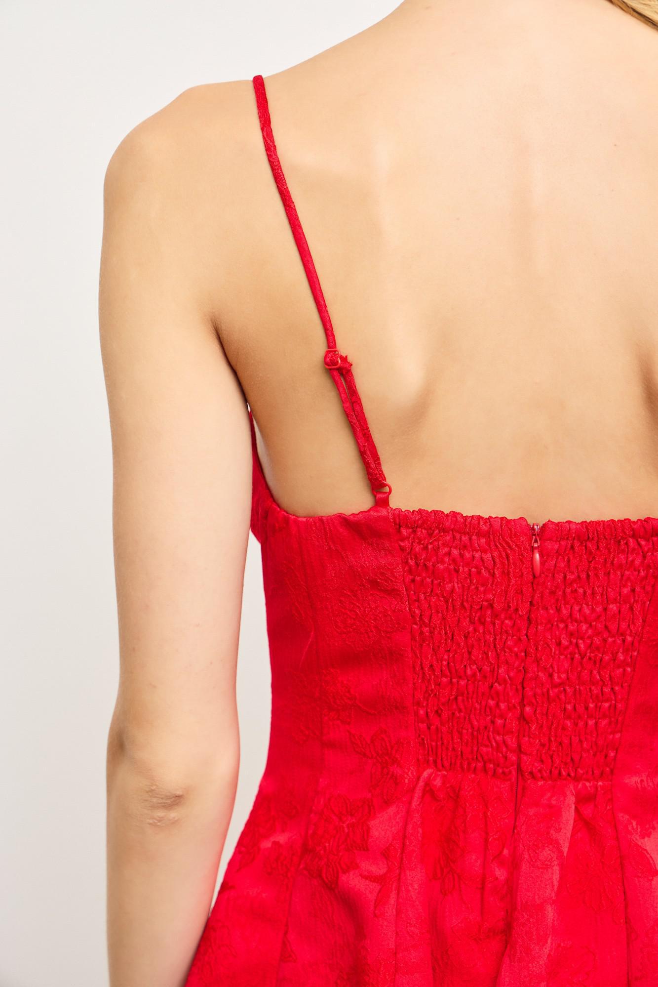 Red Bow Flare Mini Dress