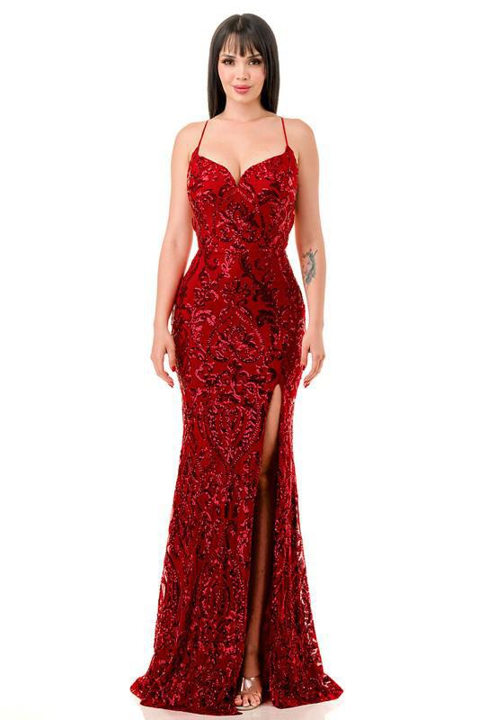 Red Formal Sequin Dress