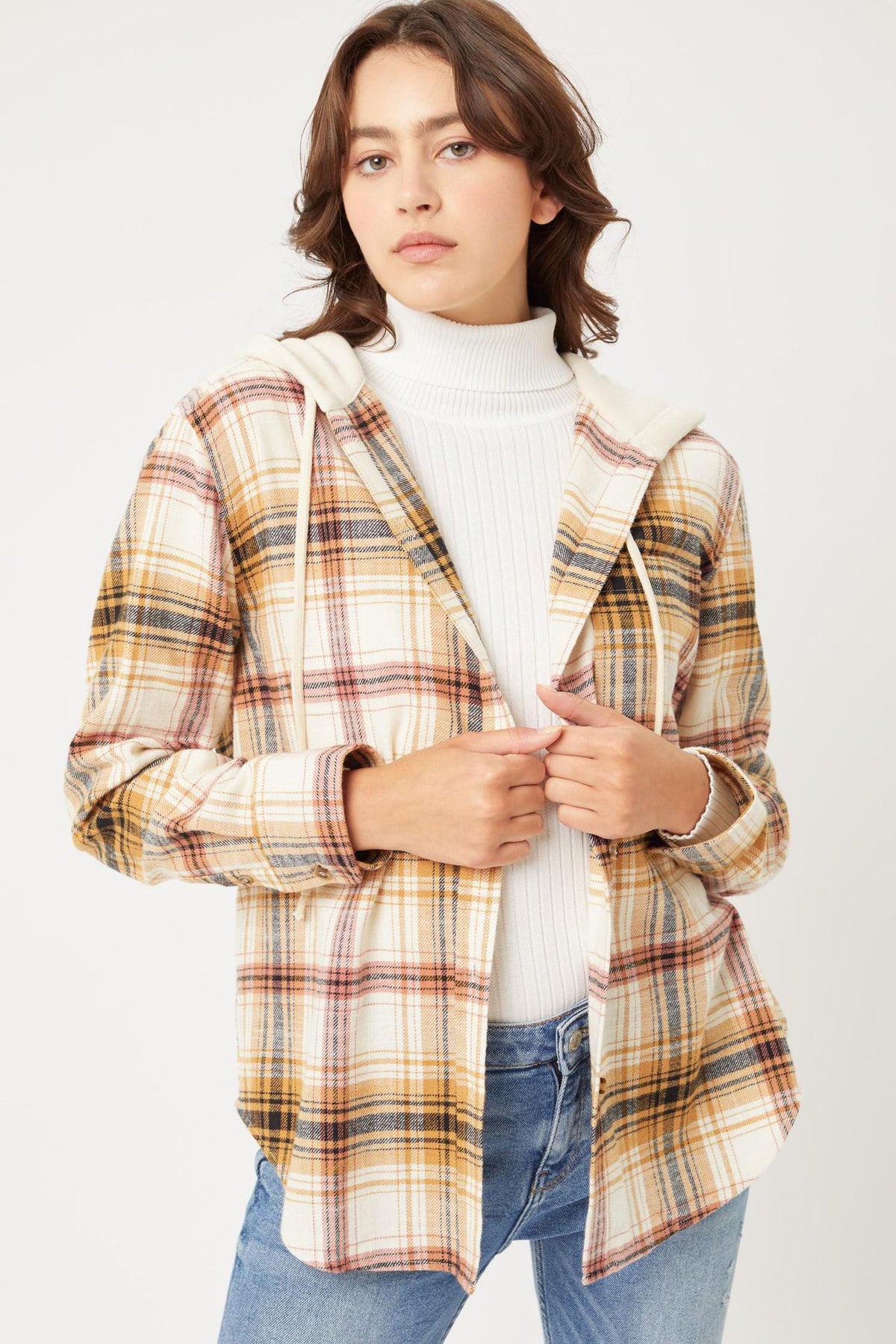 Plaid Hooded Shacket