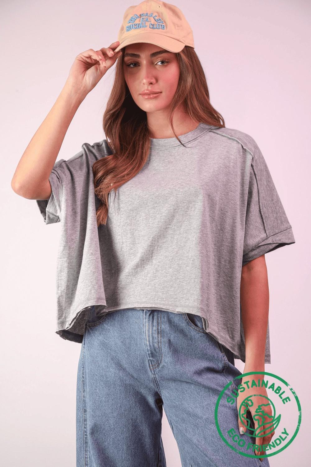 ECO Oversized Crop Knit Top