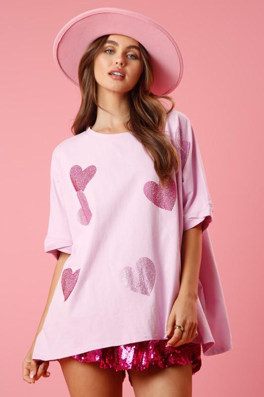 Heart Rhinestone Tee