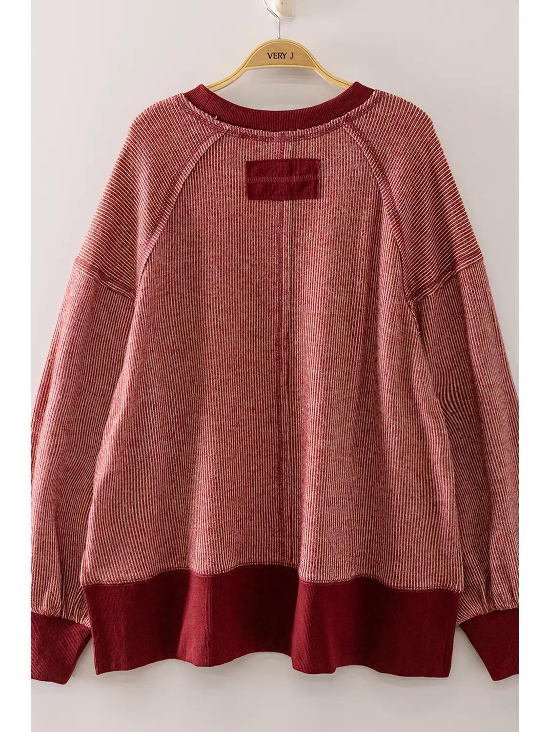 Burgundy Vintage Thermal Sweater