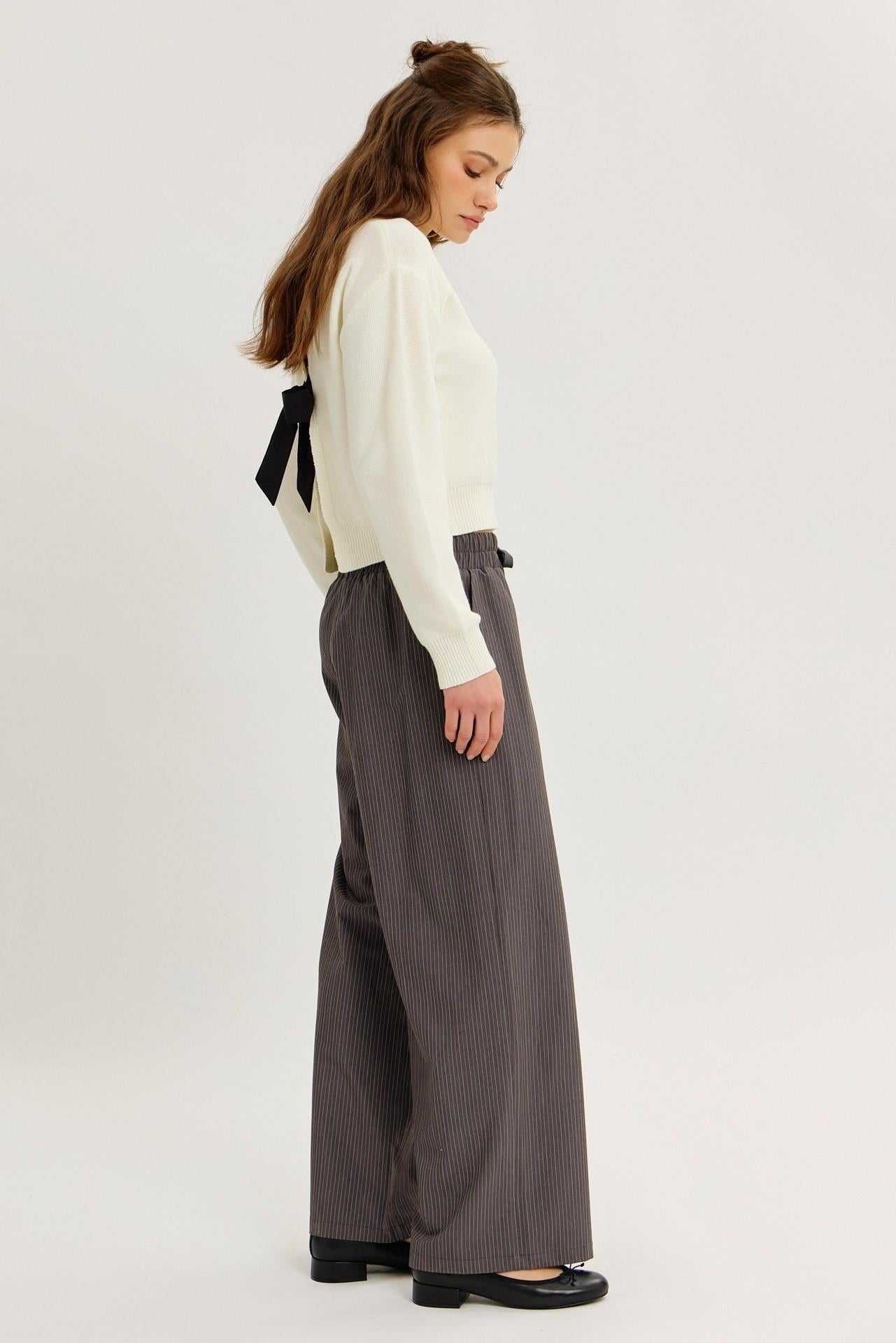 Chalk Stripe Pull-on Relaxed Fit Pants