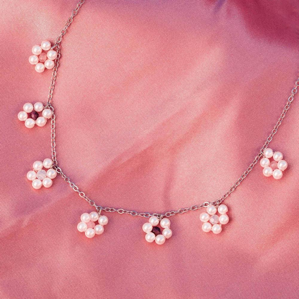 Bitty Pearl Flower Choker Necklace