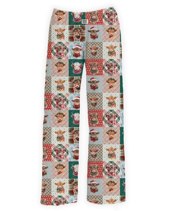 Christmas Highland Cow Quilt Lounge Pants