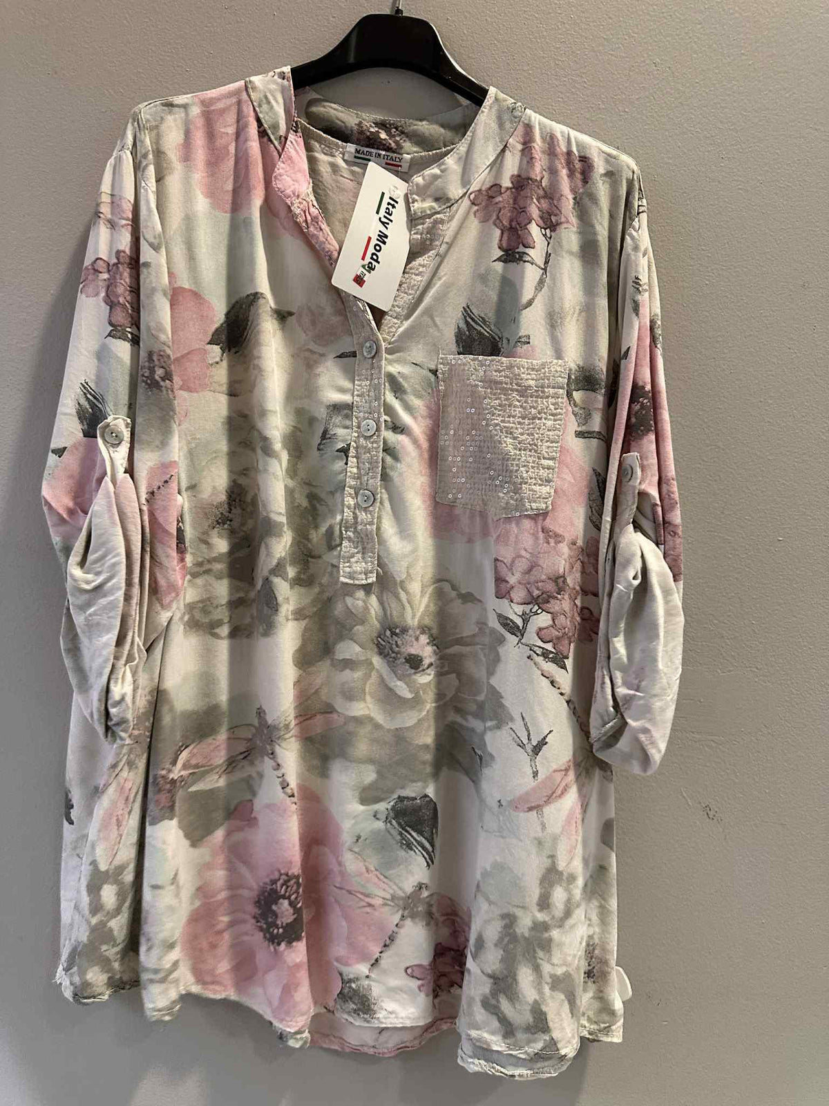 Silk Sequin Pocket Top